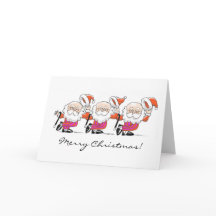 Cartão de saudação Santas dançante
