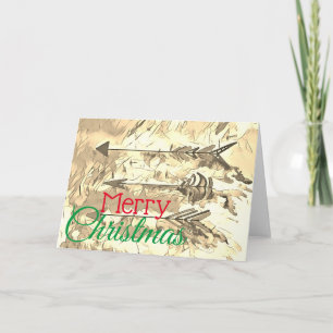 Festividades Cartão de Saudação Sepia de Feliz Natal Personaliz