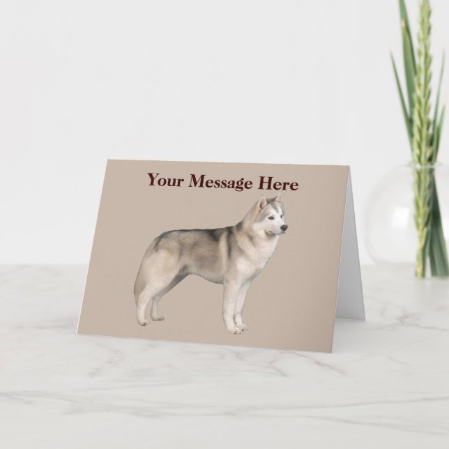Festividades Cartão de Saudação Siberian Husky (Frente)