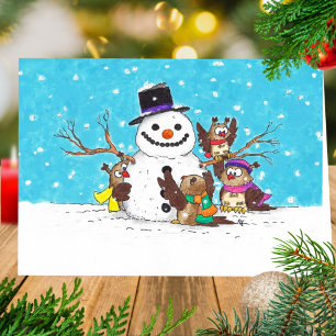 Festividades Cartão de saudação SNOWMAN de Nicole Janes