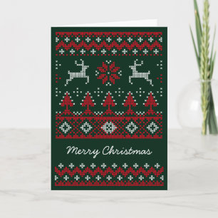 Festividades Cartão de saudação Ugly Sweater de Reindeer de Nat