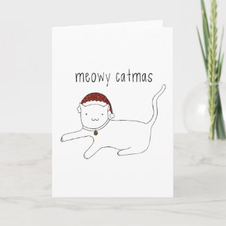 Festividades Cartão de saudação vertical Meowy Catmas