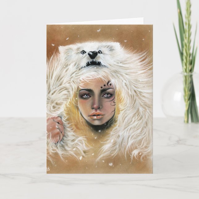 Festividades Cartão de Saudação Wolf Beauty (Frente)