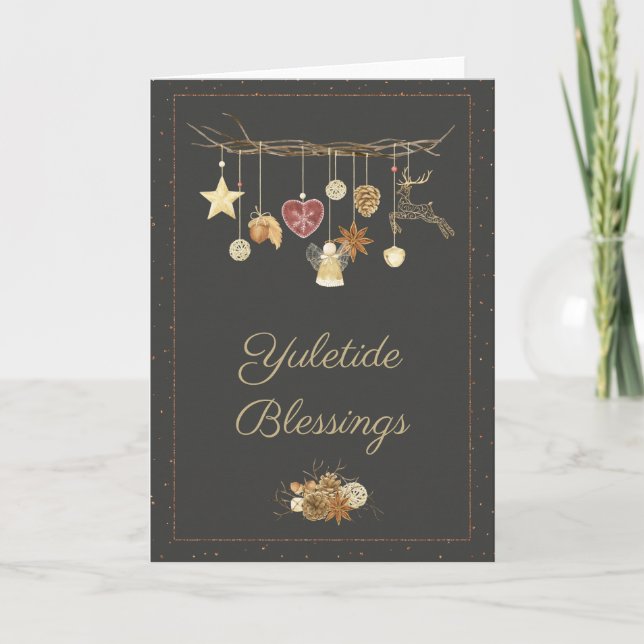 Festividades Cartão de Saudação Yule Sabbat Abençoado (Frente)