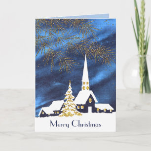 Festividades Cartão de Saudações da Época de Snowy Church