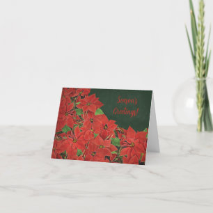 Festividades Cartão de Saudações da Estação Red Poinsettia