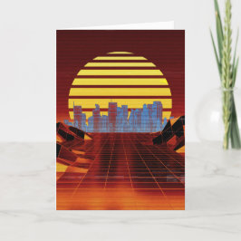 Festividades Cartão de Saudações do Orange Synthwave