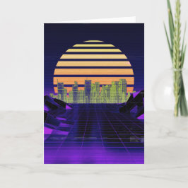 Festividades Cartão de Saudações Puro Synthwave
