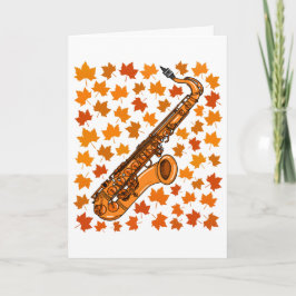 Festividades Cartão de Saxofone Outono Saxofonista Músico