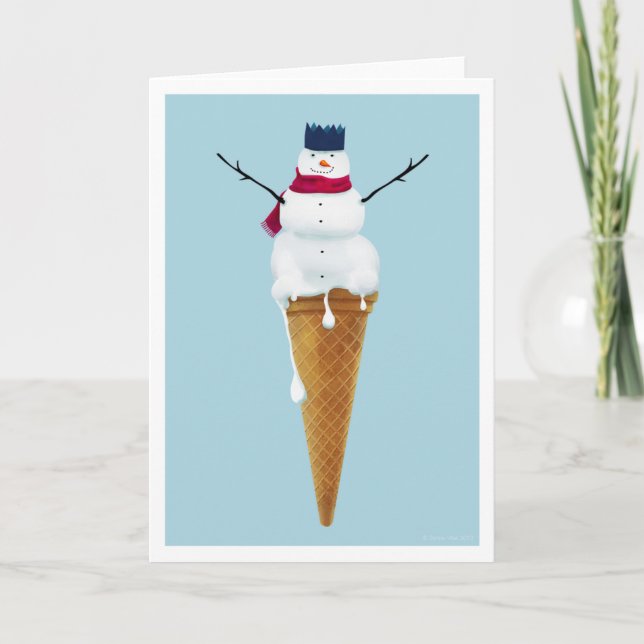 Festividades Cartão de Sorvete de Natal Snowman (Frente)