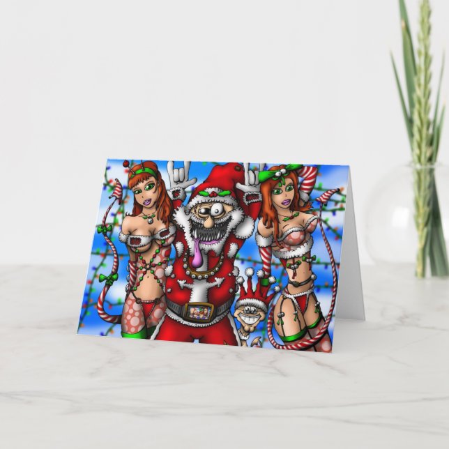 Festividades Cartão de tempo do papai noel (Frente)