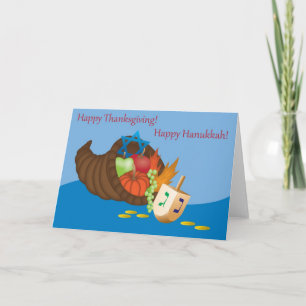 Festividades Cartão de Thanksgivukkah (acção de graças e