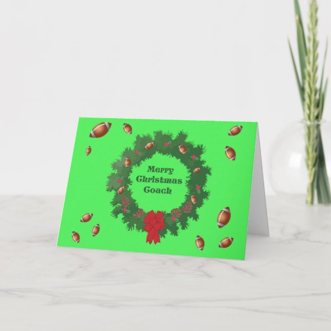 Festividades Cartão de Treinador de Futebol de Natal (Frente)