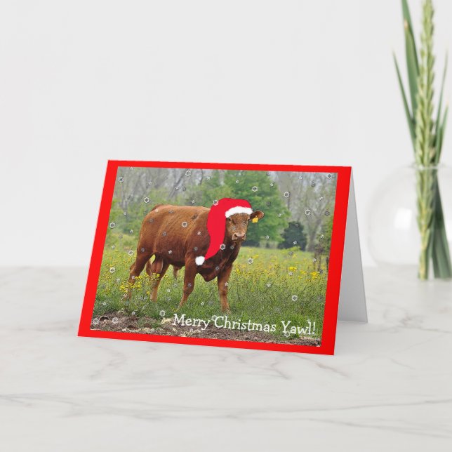 Festividades Cartão de Vaca de Natal (Frente)