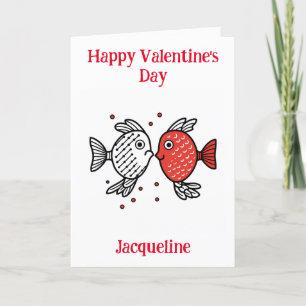 Festividades Cartão de Valentim de Peixe Engraçado Personalizad