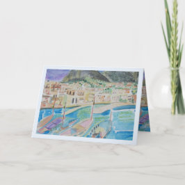 Festividades Cartão de Vazio de Aquarela para Barcos de Navegaç