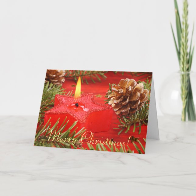 Festividades Cartão de Vela de Natal (Frente)