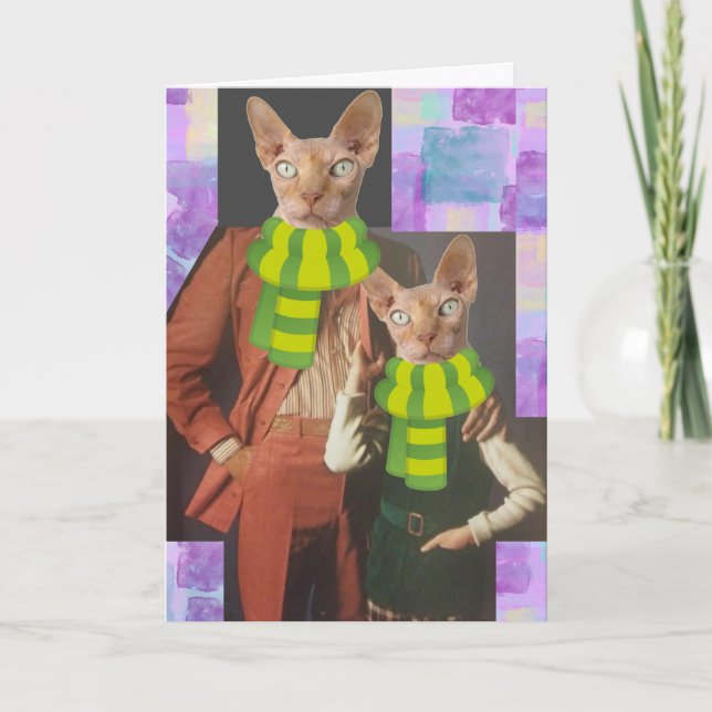 Festividades CARTÃO DE VERSÃO DE ANIVERSÁRIO DE pai SPHINX CAT  (Frente)
