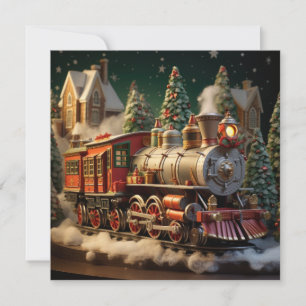 Festividades Cartão de Vestígio de Comboio de Natal 3D