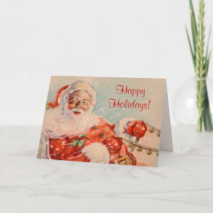 Festividades Cartão de Vestígio de Natal de Viagem Santas Sleig