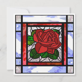 Festividades Cartão de Vidro Colorido Azul Art Deco Rosa Vermel