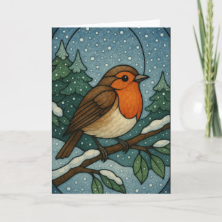 Festividades Cartão de Vidro Robin Vendido de Natal