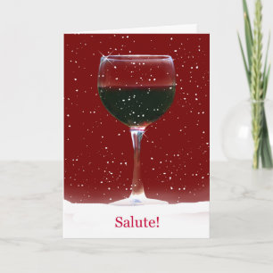 Festividades Cartão de Vinho Saudações de Férias Felizes