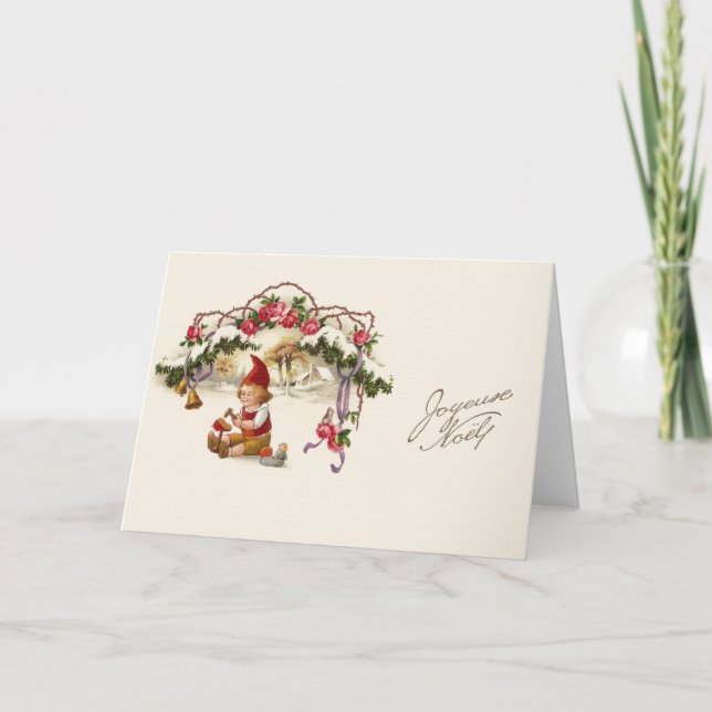Festividades Cartão de Vintage de Natal francês (Frente)