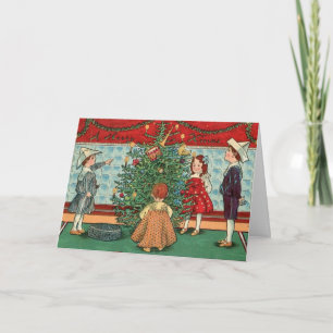 Festividades Cartão de Vintagem de Natal para crianças