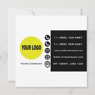 Festividades Cartão de Visita com Logo Preto Branco e Amarelo M
