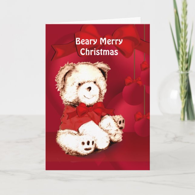 Festividades Cartão de Voto de Urso de Teddy (Frente)