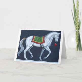 Festividades Cartão de Warmblood de Vestido de Natal Branco