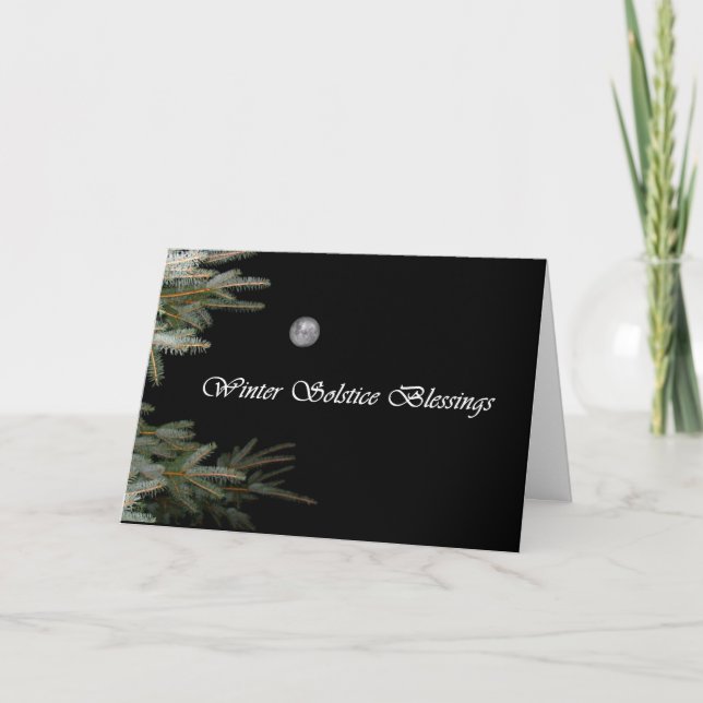 Festividades Cartão de Yule da Lua cheia e do pinheiro (Frente)