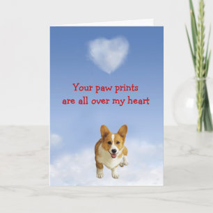 Festividades Cartão do amor de filhote de cachorro do Corgi de