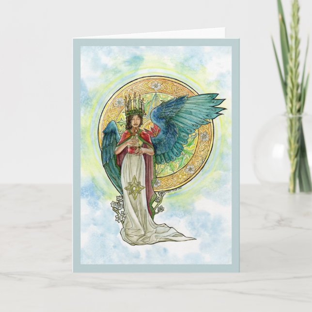 Festividades Cartão do anjo de Lucia de santo (Frente)