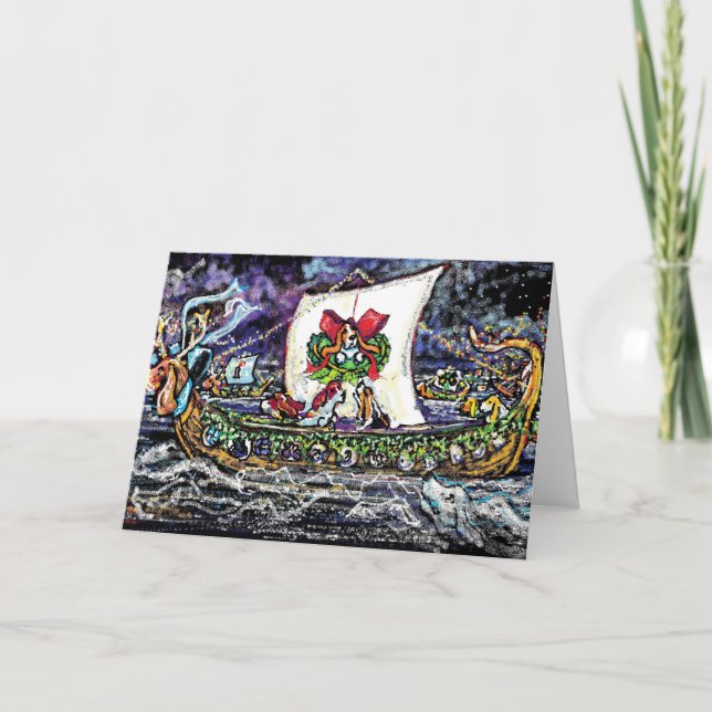 Festividades Cartão do Basset do feriado de Viking (Frente)