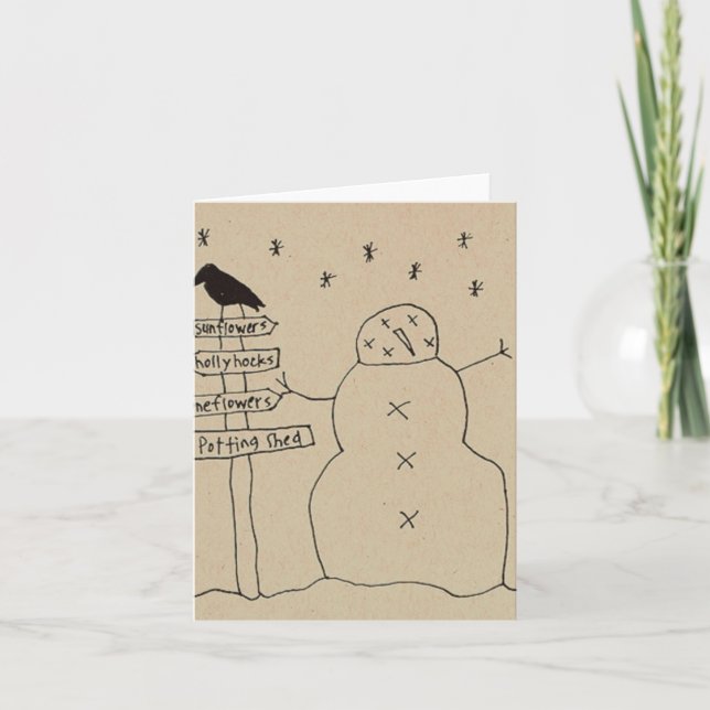 Festividades Cartão do boneco de neve (Frente)