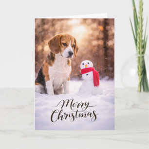 Festividades Cartão do Boneco de Neve de Natal do Beagle