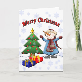 Festividades Cartão do boneco de neve do Feliz Natal