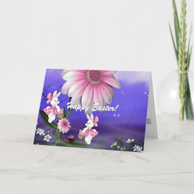 Festividades Cartão do coelho de felz pascoa (Frente)