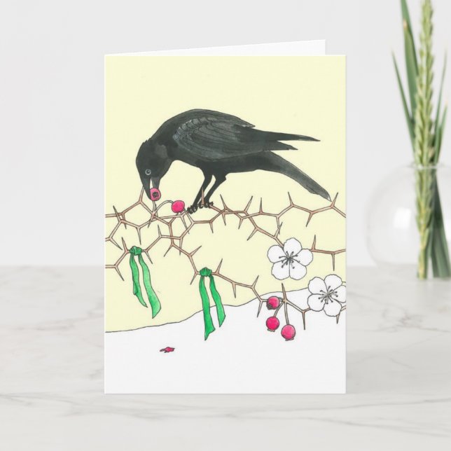 Festividades Cartão do corvo de Yule (Frente)