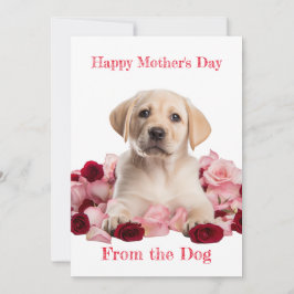 Festividades Cartão do Dia das Mães com Filhote de Labrador Per