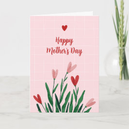 Festividades Cartão do Dia das Mães de Floral Rosa Personalizáv