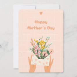 Festividades Cartão do Dia das Mães Ilustrado com Flor de Pêsse