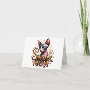 Festividades Cartão do Dia das Mães para Mãe de Gato Sphynx