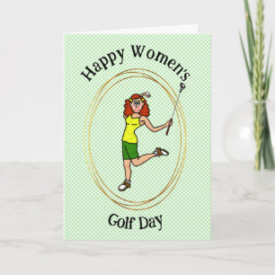 Festividades Cartão do Dia de Golfe das Mulheres - Golfista de