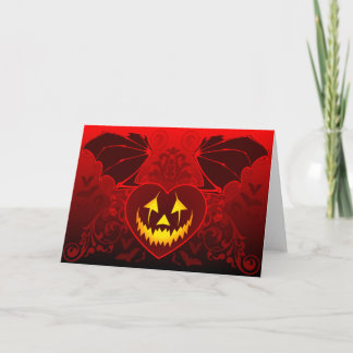 Festividades Cartão do dia de Hallontines: Coração de Batwinged
