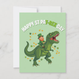 Festividades Cartão do Dia de São Patrício para Meninos Dinossa