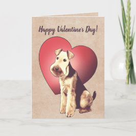 Festividades Cartão do dia dos namorados de Airedale Terrier