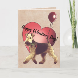 Festividades Cartão do dia dos namorados de Airedale Terrier